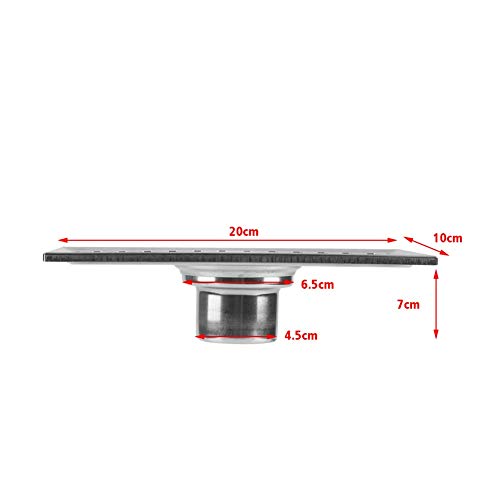 Solomi Rectángulo del Fregadero del Piso - Rejilla del Canal de la Ducha del canalón Acero Inoxidable del canalón para la Cocina el 20x10cm del Cuarto de baño