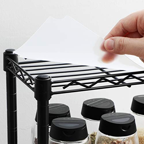 SONGMICS Estantería para Cocina, Organizador para Especias de 3 Niveles, Estantes de PP Ajustables, para Botellas y Latas, 40 x 15 x 39,5 cm, Negro LGR025B01