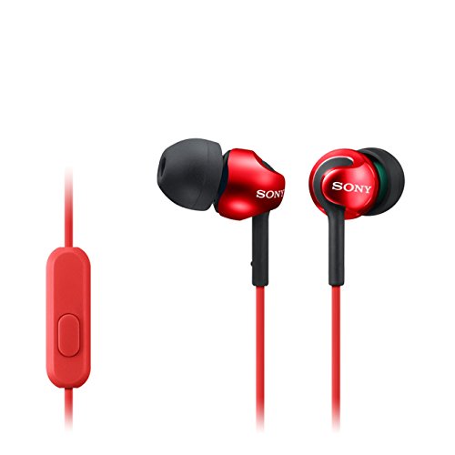 Sony MDREX110APR - Auriculares in-ear (con micrófono y control de volúmen y reproducción incorporado) color rojo