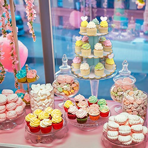 Soporte para Cupcakes 3-Tier Cartón Cupcake Stand Redondo Soporte Postre para Bebé Shower Niños Fiesta Cumpleaños Party Temático