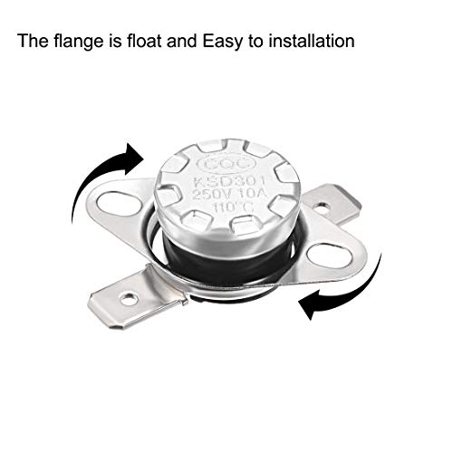 Sourcingmap - Termostato KSD301 110 °C 10 A Normalmente cerrado N.C interruptor de temperatura para microondas, horno, cafetera, ahumador, 5 unidades