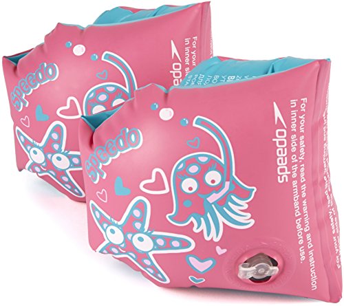 Speedo Sea Squad Armbands Aprender a Nadar, Unisex niños, Rosa Vegas/Azul Bali, One Size