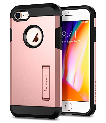 Spigen Tough Armor 2 Extrema protección y Tecnología de cojín de aire con Kickstand para iPhone 7 (2016) y iPhone 8 (2017) [Oro Rosa]