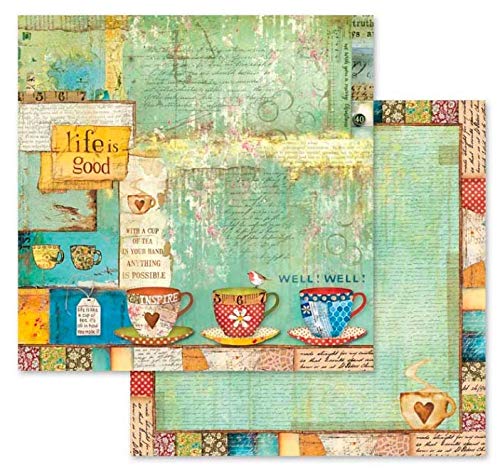 STAMPERIA Patchwork - Bloc de papel (10 hojas, doble cara), multicolor, 30.5 x 30.5 (12" x 12")