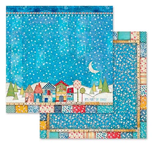 STAMPERIA Patchwork - Bloc de papel (10 hojas, doble cara), multicolor, 30.5 x 30.5 (12" x 12")