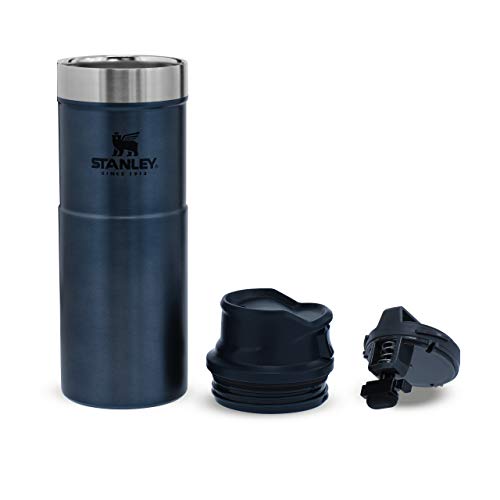 Stanley The Legendary Classic Vacuum Trigger-Action Travel Mug .47L Nightfall 18/8 Stainless Steel Double-Wall Vacuum Insulation Water Bottle Dishwasher Safe Car Cup Compatible Naturally Bpa-Free