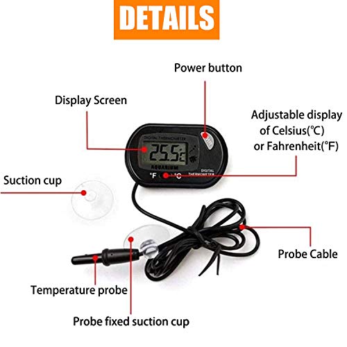 STARPIA 3 PCS Termómetro Digital para Nevera y Congelador, Monitor LCD de Temperatura con Termómetro Digital y Sonda Externa para refrigerador congelador refrigerador Acuario (Amarillo)