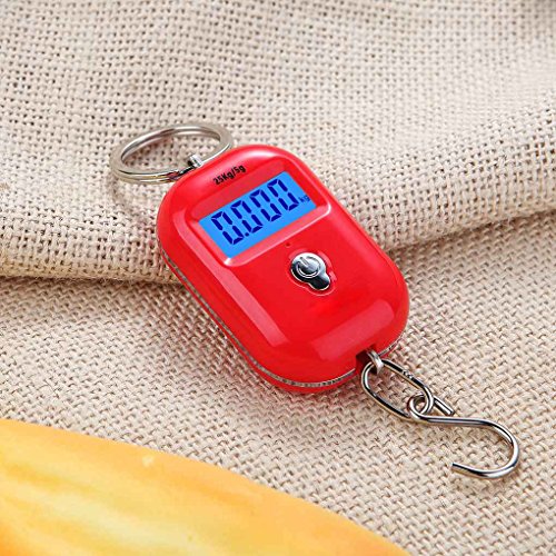 Steelyard LCD Digital Hanging Scale Mini balanza electrónica de gancho de equipaje LCD Backlight Kitchen Steelyard 25Kg x 5g censhaorme