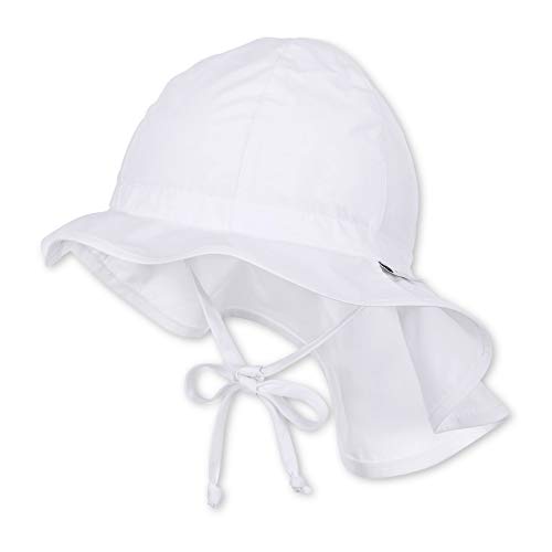 Sterntaler Sombrero unisex con cintas y protector de cuello, Edad: de 12-18 meses, Tamaño: 49, Blanco