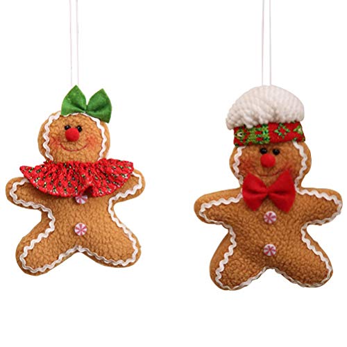 STOBOK 6 unids Adornos de muñeca de Navidad con Pan de Jengibre corazón muñeca de Navidad árbol de Navidad Decoraciones Colgantes Suministros para Fiestas de Navidad Adornos decoración de la Mesa