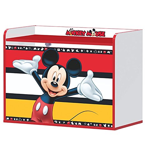 Stor - Baúl infantil para juguetes | MICKEY MOUSE STRIPES | Disney - Dimensiones 80 x 60 x 40 cm. - Varios Personajes