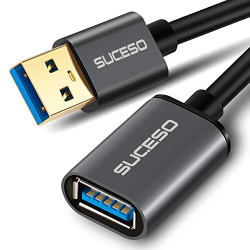 SUCESO Cable Alargador USB 3.0 2M Cable Extension USB Tipo A Macho A Hembra Alta Velocidad 5 Gbps para Impresora,Ratón,Teclado,Hub,Pendrive,Mando de PS3,VR Gafas,Disco Externo,Ordenador y Otros