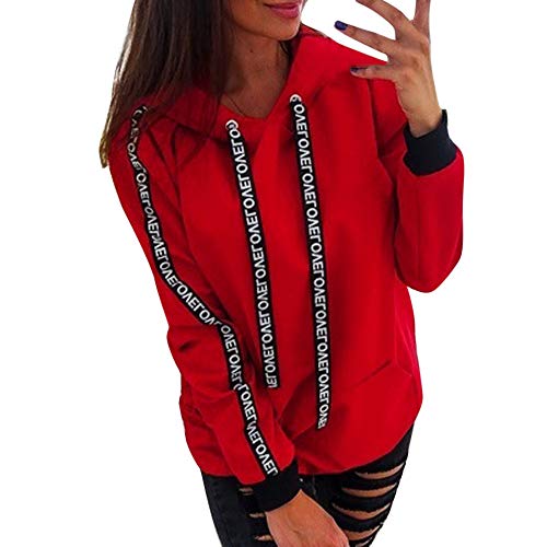 Sudadera con Capucha Sudadera de Empalme, Tamaño Extra Grande para Mujer Sudadera de Manga Larga Sudadera con Capucha Tops Camisa Absolute La Cinta riou