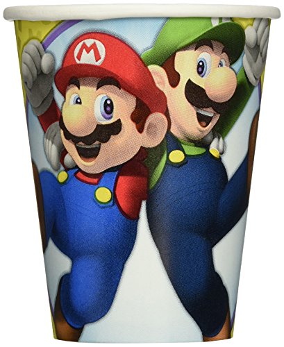 Super Mario 8 unidades vasos de cartón – Por 266 ml – Mario Cups