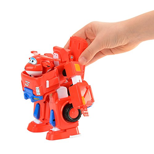 Super Wings- Deluxe Transforming Jett Vehicle, Color Rosso, 7 Pulgadas (Alpha Animation & Toys Ltd EU720311)