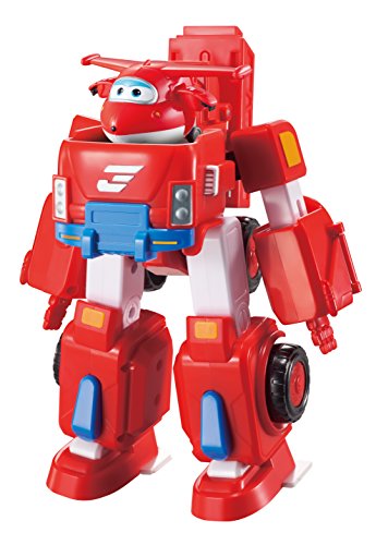 Super Wings- Deluxe Transforming Jett Vehicle, Color Rosso, 7 Pulgadas (Alpha Animation & Toys Ltd EU720311)