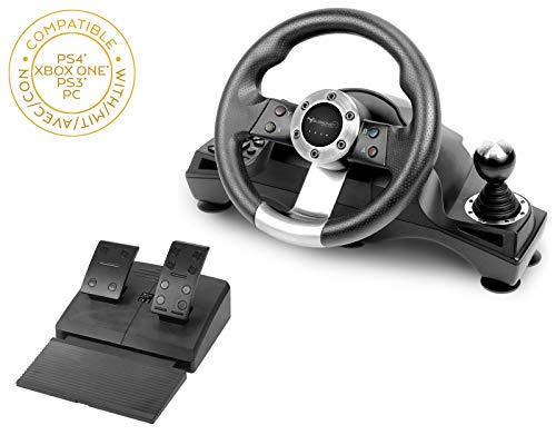 Superdrive - Volante de carreras Drive Pro GS700con palanca de cambios, pedales y vibraciones para PS4 - Xbox One - PC y PS3