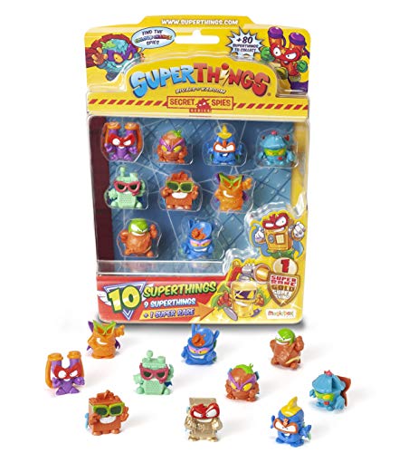 SuperThings Rivals of Kaboom - Secret Spies - Blíster con 10 Figuras (PST6B016IN00), Incluye 1 Figura Dorada Super Rare