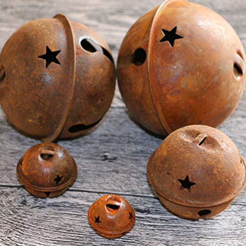 SUPVOX 12 Piezas de cascabeles de Navidad de Metal Oxidado con Recortes de Estrellas Decoraciones oxidadas de árboles de Navidad para Manualidades navideñas