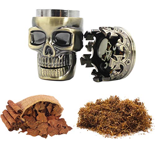 Surenhap Molinillo de Hierbas King Skull, Molinillo de triturador Antiguo Coronado para Tabaco, Especias, café, Duradero, de aleación, 3 Capas