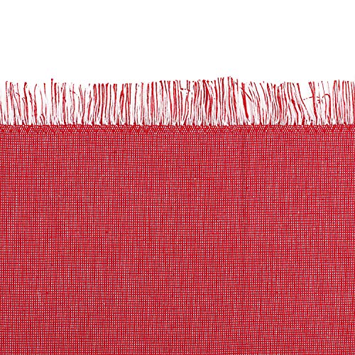 SweetNeedle Paquete de 12 Unidades Servilletas de Cena 100% de algodón Tono Doble con Volantes - Rojo-Blanco - 50 x 50 CM - Gran tamaño, Calidad Pesada, sin Pelusa, servilletas de categoría Hotel