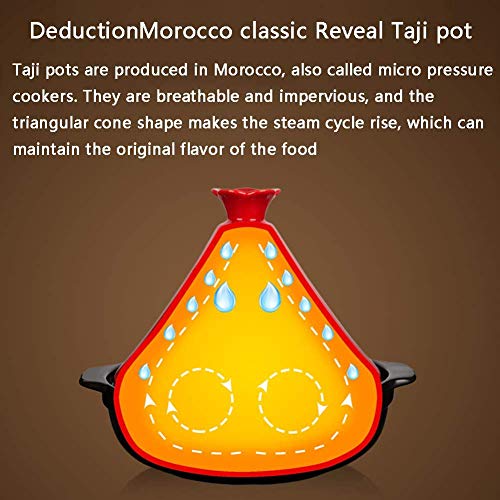Tajín De Cristal Marroquí para 3-5 Personas 26 Cm De Diámetro para Cocina Marroquí Apto para Todos Los Tipos De Placas Vitrocerámicas,Naranja