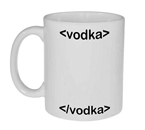 Taza de programación informática Taza de vodka con código HTML Taza divertida de café o té