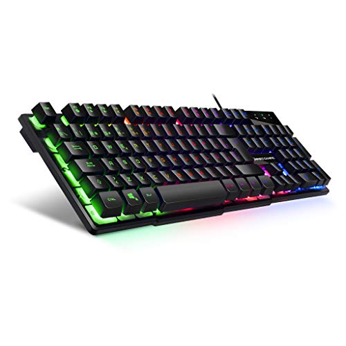 Teclado de PC Empire Gaming Empire K300 QWERTY– 105 teclas semi-mecánicas con 19 teclas anti-gosthing 12 accesos directos multimedia Retroiluminación LED RGB