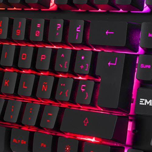 Teclado de PC Empire Gaming Empire K300 QWERTY– 105 teclas semi-mecánicas con 19 teclas anti-gosthing 12 accesos directos multimedia Retroiluminación LED RGB