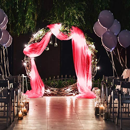 Tela de tul: 274 cm (108") x (18,28 metros) Red Wide Mesh Red Tulle para faldas tutú, arcos, sillas de boda, arcos, regalos para fiestas, decoración de la mesa para banquetes
