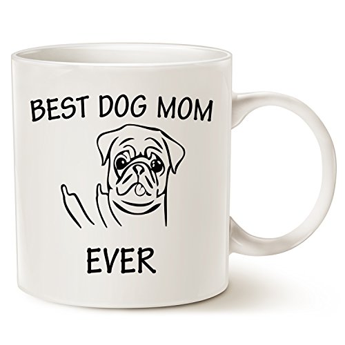 This Might be Wine Funny Pug Dog Mom Taza de café para amantes de perros, mejor perro mamá jamás mejor lindo para mamá madre taza de porcelana blanca, 11 oz