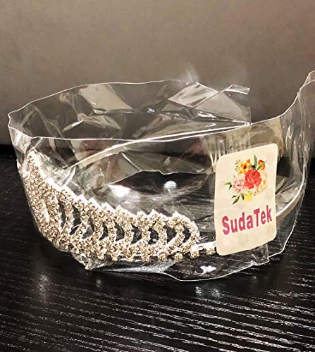 Tiara de princesa con cristales brillantes para niños, con peine, para cumpleaños, con purpurina