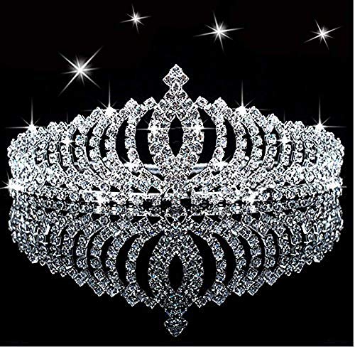 Tiara de princesa con cristales brillantes para niños, con peine, para cumpleaños, con purpurina