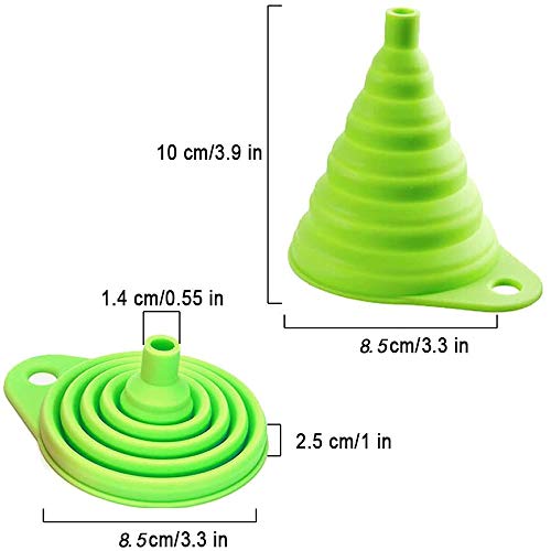 tingz Embudo Plegable de 2 Piezas,tolva para la Transferencia de líquidos y Polvos de la Cocina doméstica(uno Grande y uno pequeño)