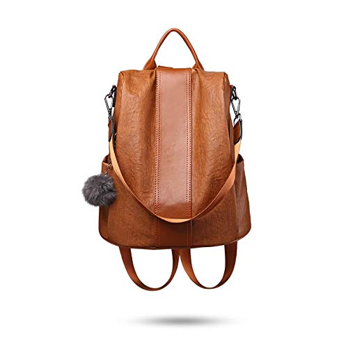 Tisdaini® Bolsos Mochila Mujer moda casual viaje Retro Bolsos de mano mochila (Marrón a)