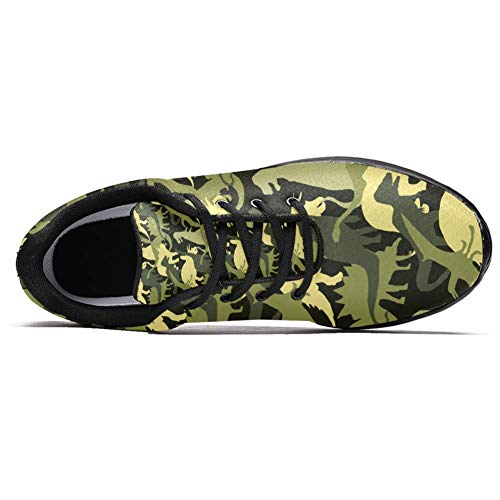 TIZORAX Zapatillas de correr para mujer, diseño de dinosaurio de camuflaje, color Multicolor, talla 41.5 EU