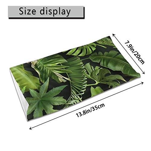 Toalla protectora de la cara de los niños con el interior de poket verde tropical hojas 3d impreso Sunproof transpirable cuello bufanda para uso al aire libre o diario