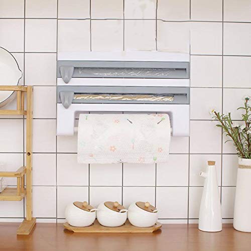 Toallero De Papel Accesorios De Cocina Soporte De Rollo De Papel Montado En La Pared Film Transparente Y Paños De Cocina