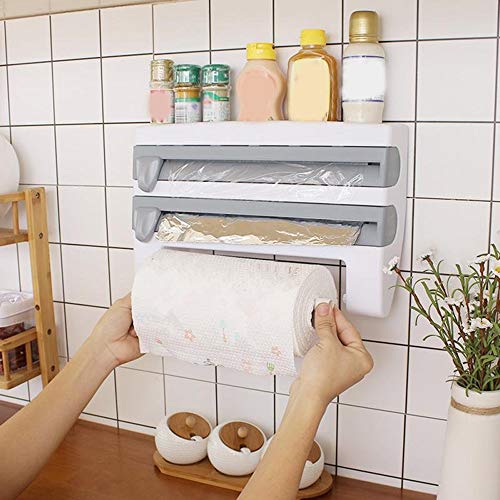 Toallero De Papel Accesorios De Cocina Soporte De Rollo De Papel Montado En La Pared Film Transparente Y Paños De Cocina