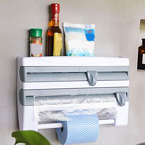 Toallero De Papel Accesorios De Cocina Soporte De Rollo De Papel Montado En La Pared Film Transparente Y Paños De Cocina