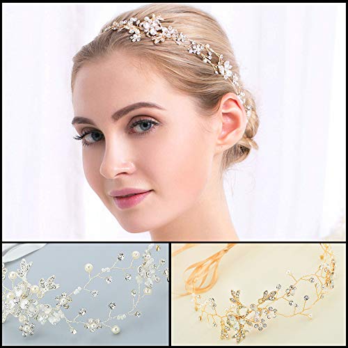 Tocado San Valentín belleza elegante accesorio de boda Yesmile ❤️ Accesorios para el cabello novia Joyería de la boda hecha a mano Nupcial perla peine Cabeza decoracion