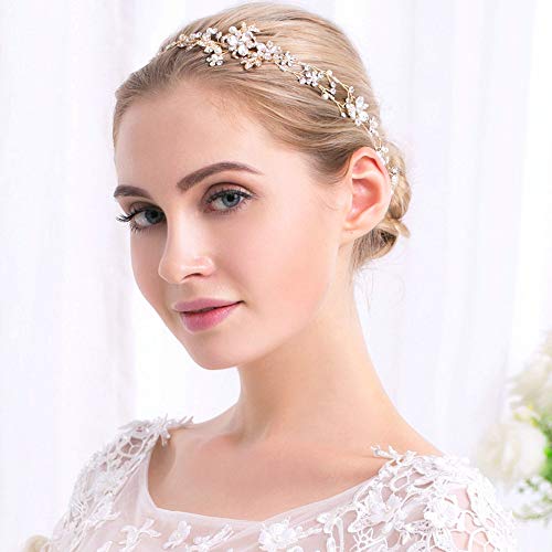 Tocado San Valentín belleza elegante accesorio de boda Yesmile ❤️ Accesorios para el cabello novia Joyería de la boda hecha a mano Nupcial perla peine Cabeza decoracion