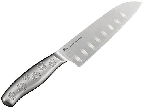 Todo el acero inoxidable SANTOKU HOTYO Japanese utility Cuchillo de cocina Nadeshiko patrón