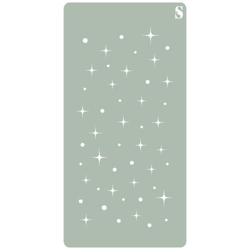 TODO STENCIL Deco Scrapbooking 104 Estrellas, Medidas: Stencil 10 x 20 cm - Diseño 8 x 17 cm