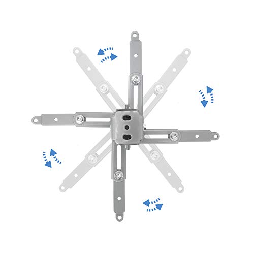 Tooq PJ2012T-S - Soporte de techo inclinable para proyector, hasta 20 Kg, ajustable entre 130mm y 650mm, inclinacion +/- 15º, color plata