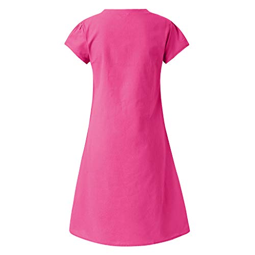 Topasy, vestido de mujer, cuello en V, manga corta, casual, vestido midi para damas, estilo feminino vestido de algodón casual de tamaño grande vestido femenino de algodón y lino vestido midi