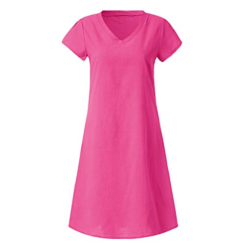 Topasy, vestido de mujer, cuello en V, manga corta, casual, vestido midi para damas, estilo feminino vestido de algodón casual de tamaño grande vestido femenino de algodón y lino vestido midi