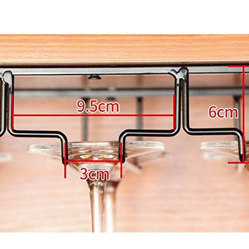 Tosbess Soporte para Copas de Vino - Soporte de Acero para Colgar Copas en la Cocina, Bar o Restaurante - con 4 rieles