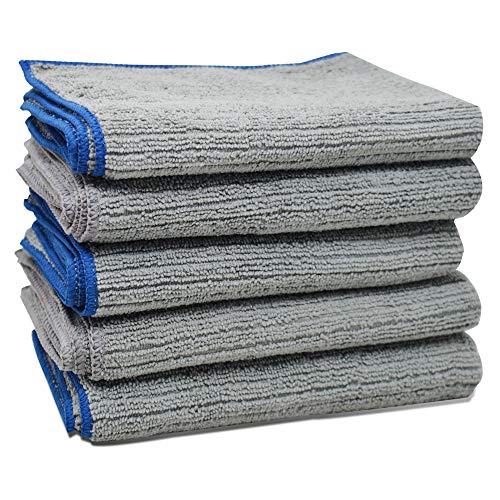 Towelogy® - Paños de limpieza de microfibra sin químicos para uso general, para limpieza de coches, baños y cocinas, 30 x 40 cm, color gris, paquete de 6