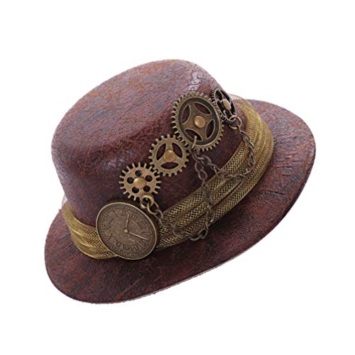 TOYANDONA Steampunk Cilindro Mini Victorian Sombrero Metal Gear Chain Edel Cilindro para Halloween Carnaval Cosplay Potencia